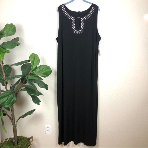 black dress with silver accents